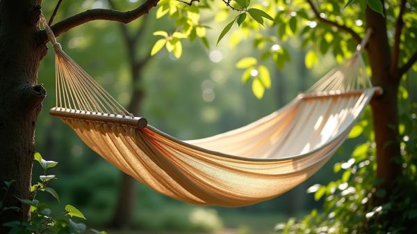 Dormez sereinement dans un hamac moustiquaire léger et confortable